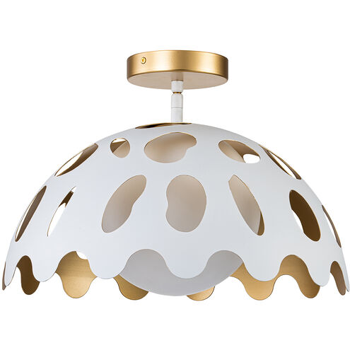 Pebbles 1 Light 15 inch White Pendant Ceiling Light